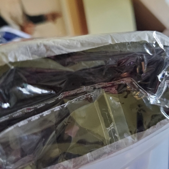 Black Satin Evening Bag Aurora Borealis Rhinestone - Picture 9 of 9